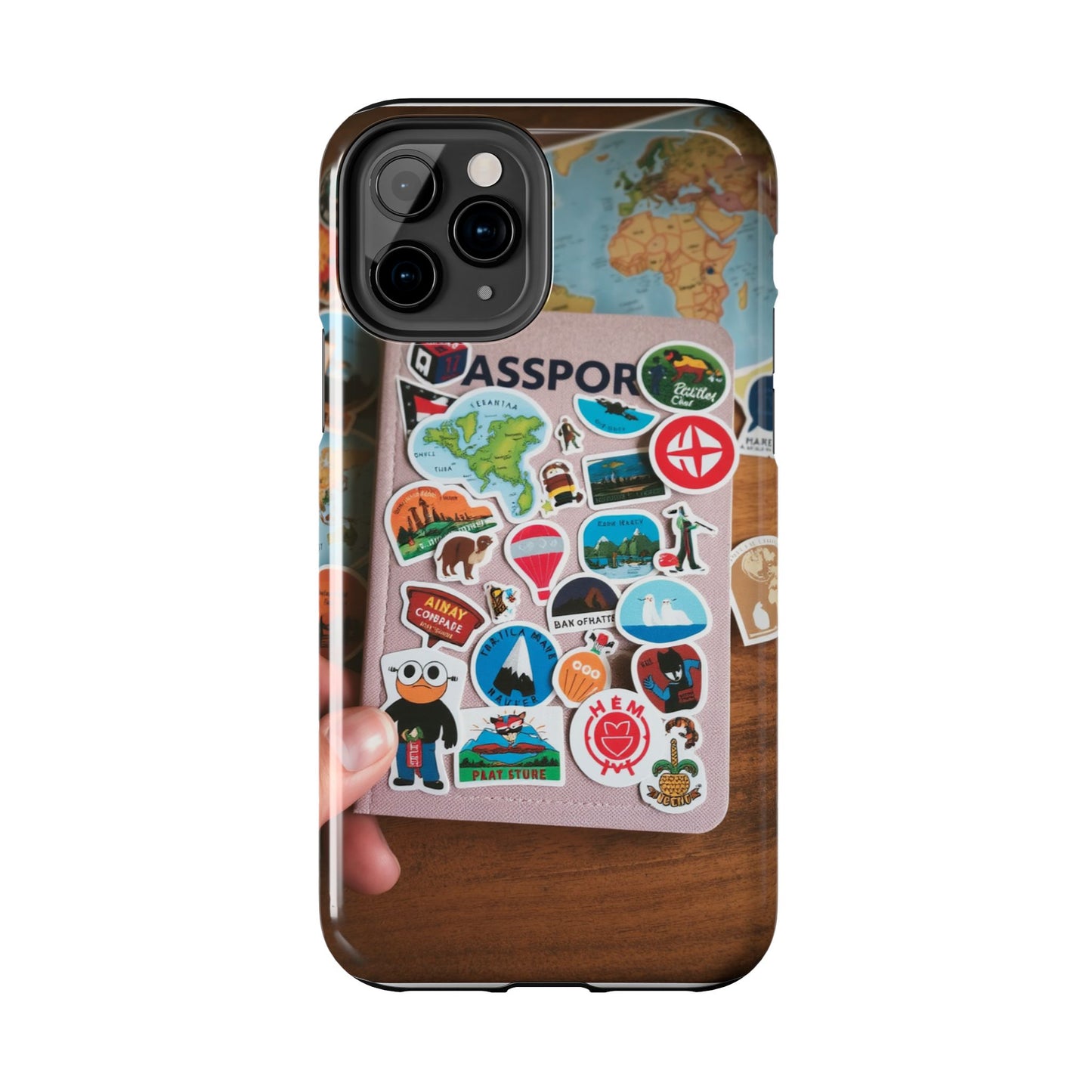 Adventure Stickers Phone Case - Tough Protection for Travel Lovers