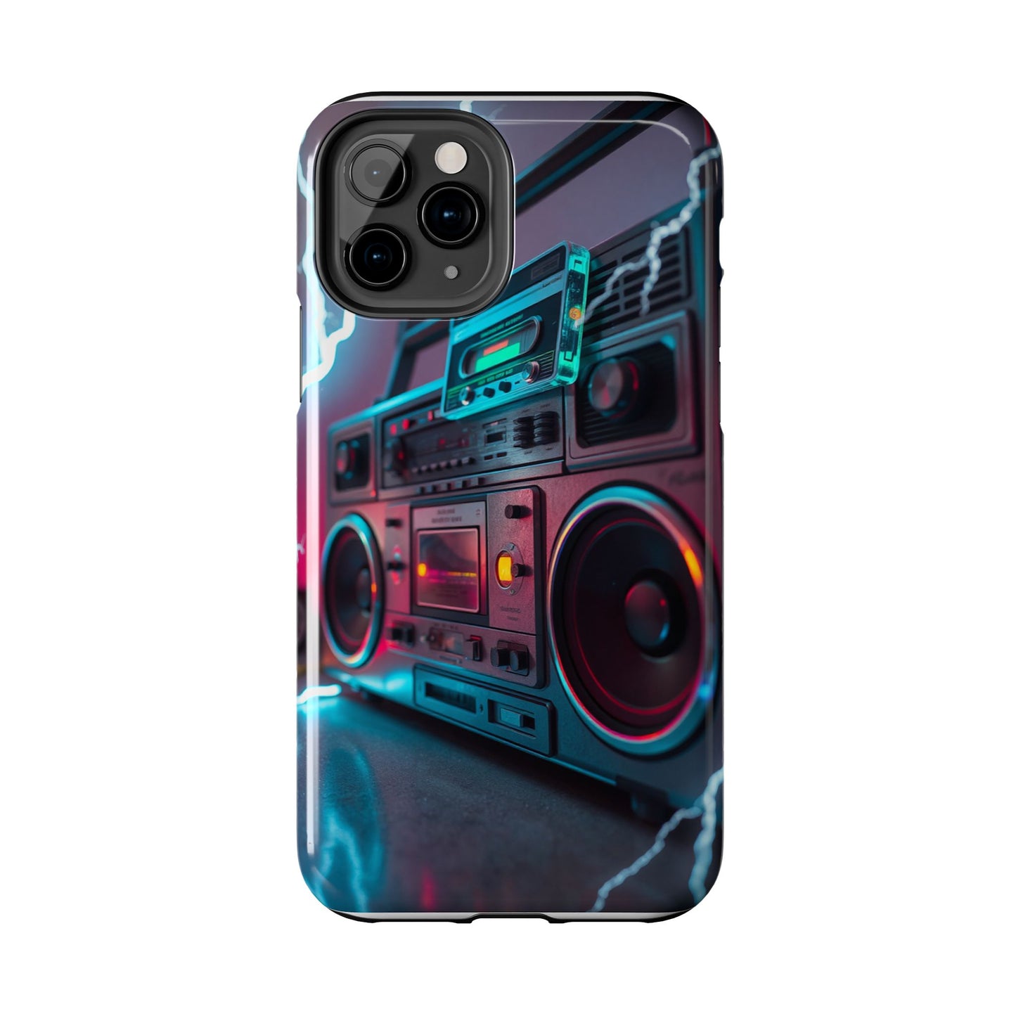 Retro Boombox Tough Phone Case – Vibrant Protection for Music Lovers