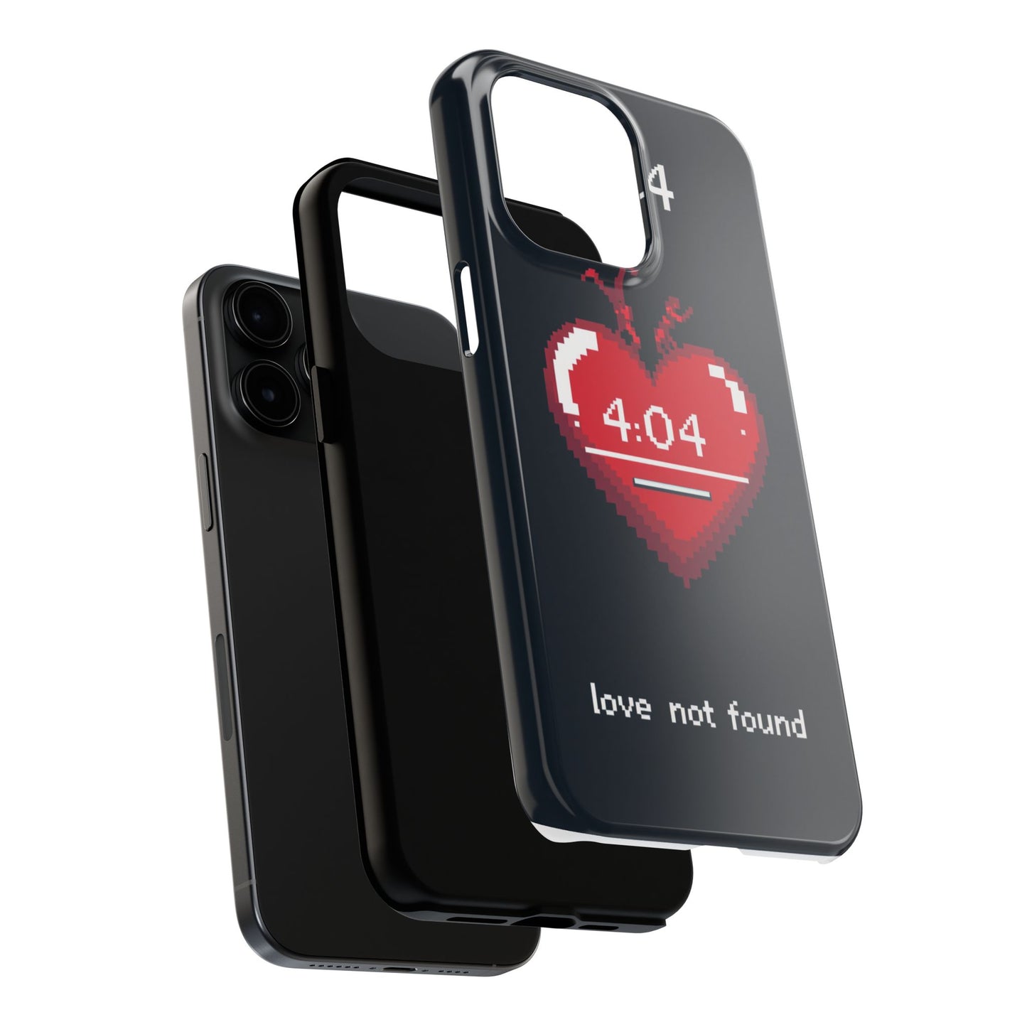 Vintage Pixel Heart Tough Phone Case - "404 Love Not Found" Design