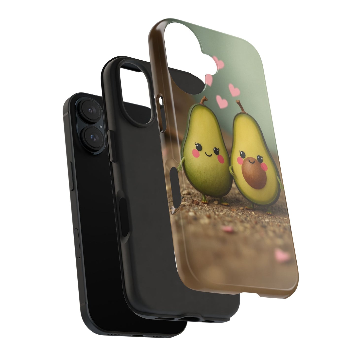 Cute Avocado Phone Case, Funny Tough Case, Quirky Phone Accessory, Gifts for Foodies, Valentine's Day Present