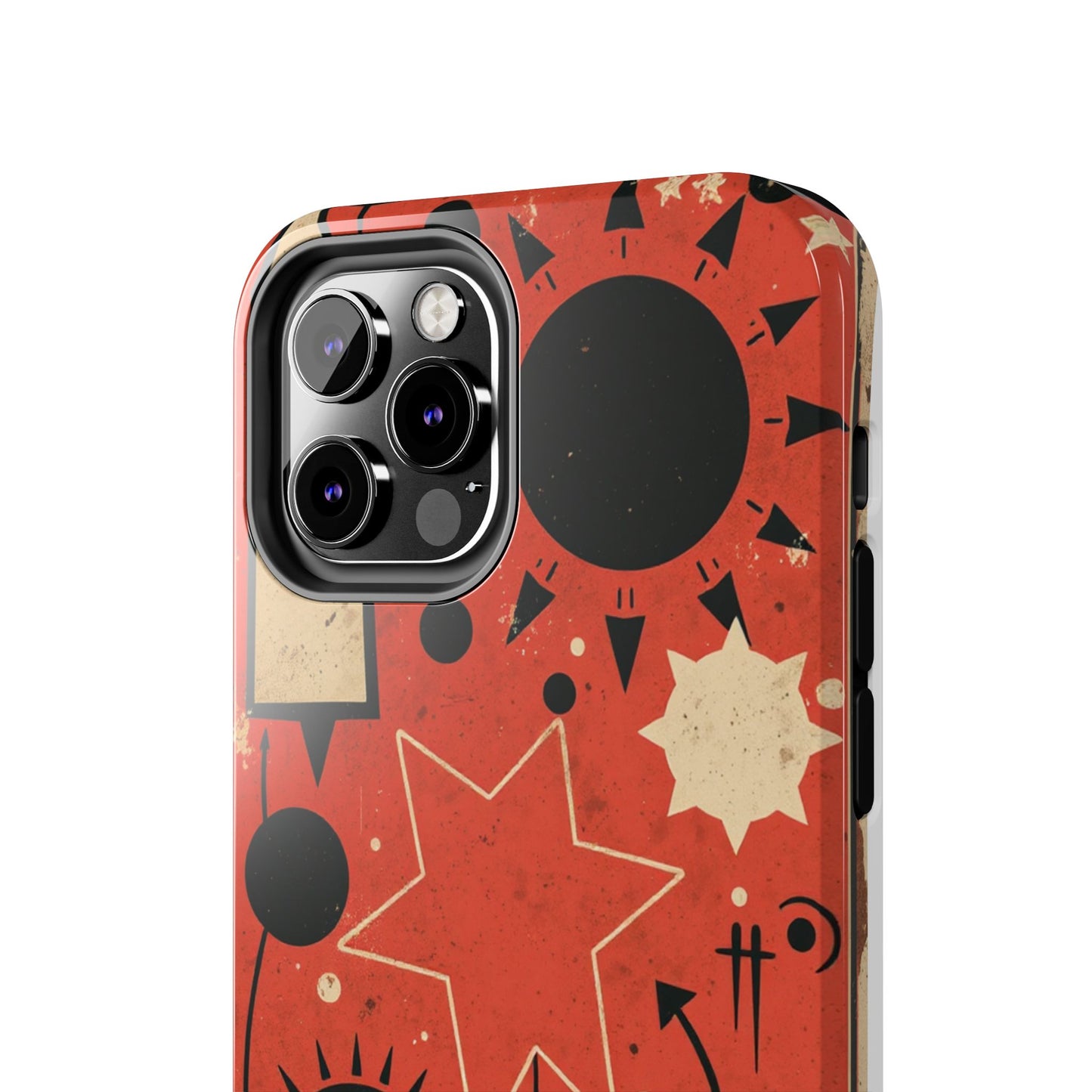 Retro Bold Tough Phone Case - Unique Geometric Design - for iPhone