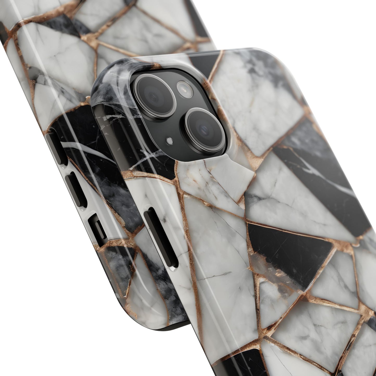 Elegant Marble Tough Phone Case - Stylish Protection for iPhone