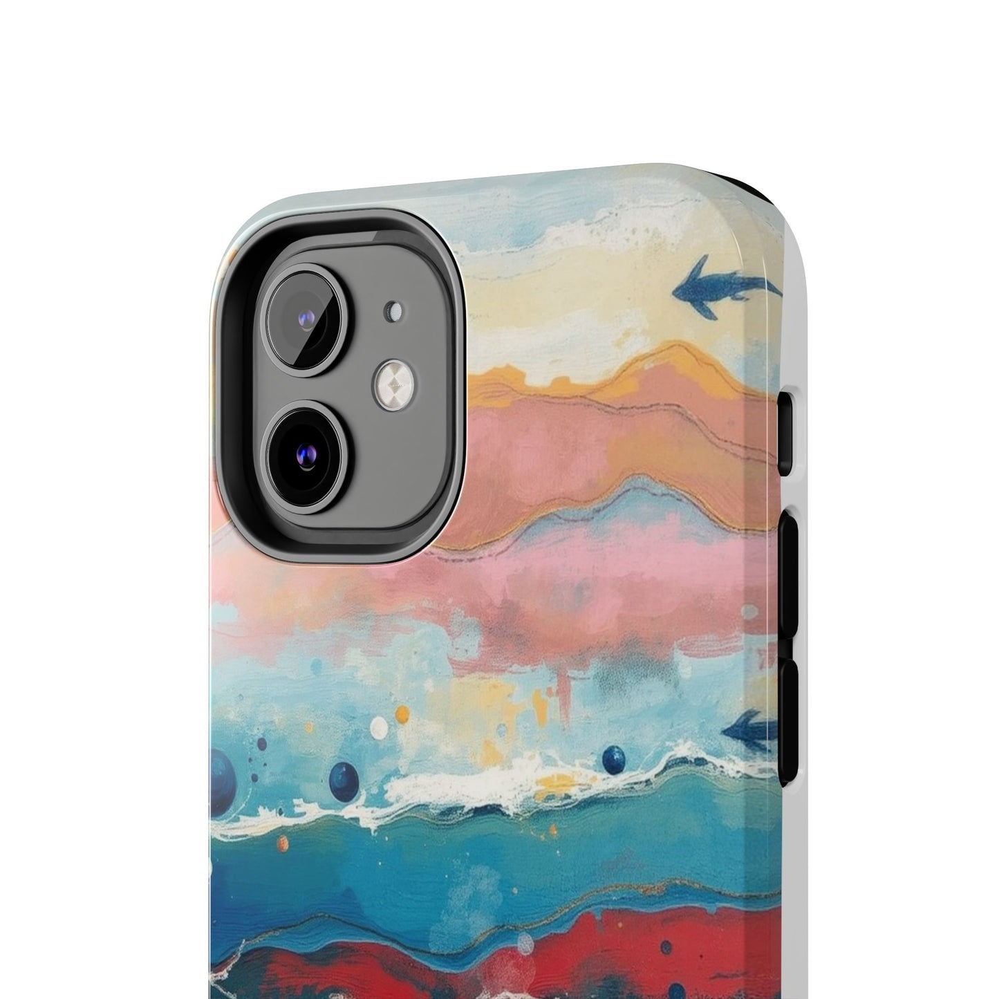 Artistic Tough Phone Case - Vibrant Waves Design for Unique Style