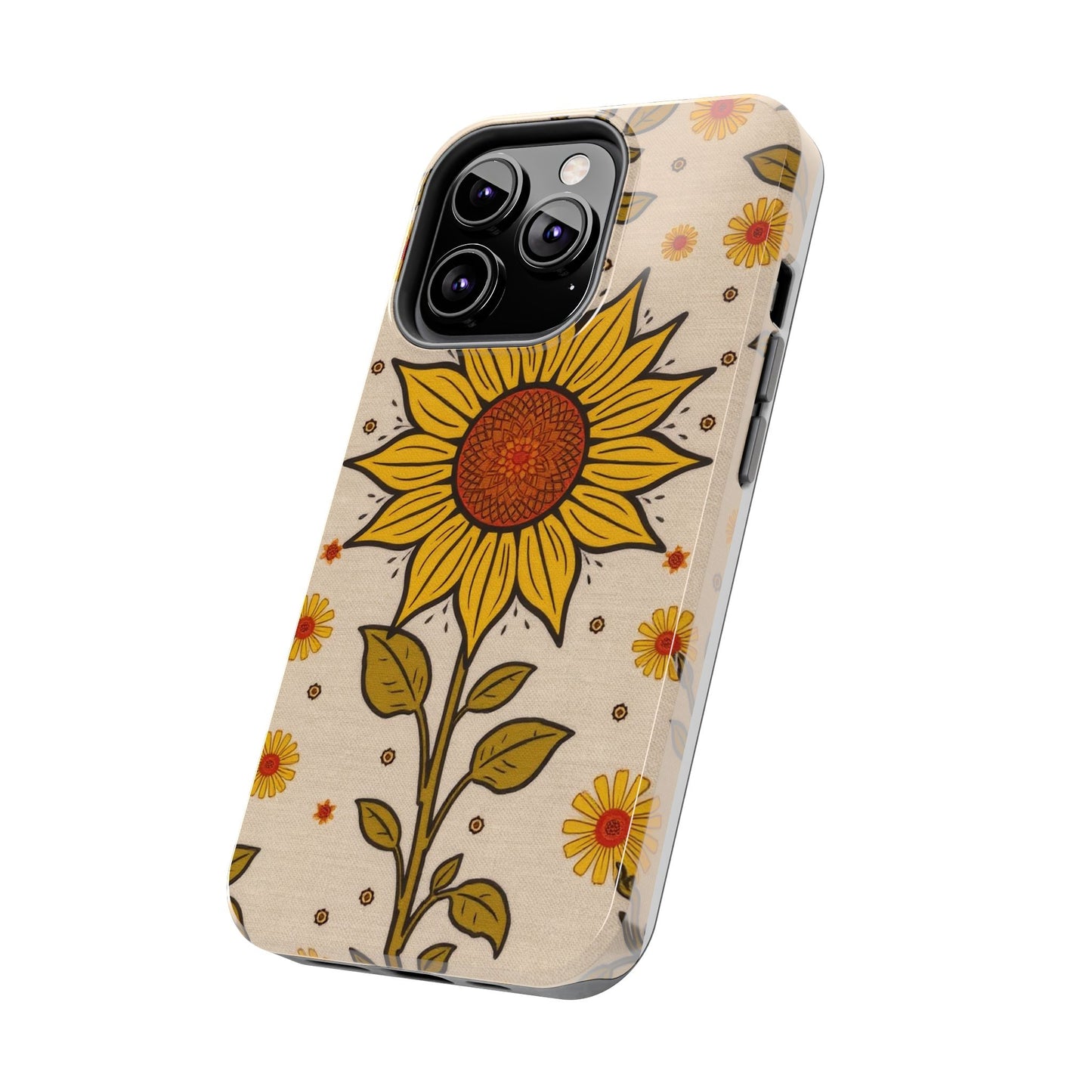 Bright Sunflower Origins Tough Phone Case - Floral Design for Nature Lovers - for iPhone