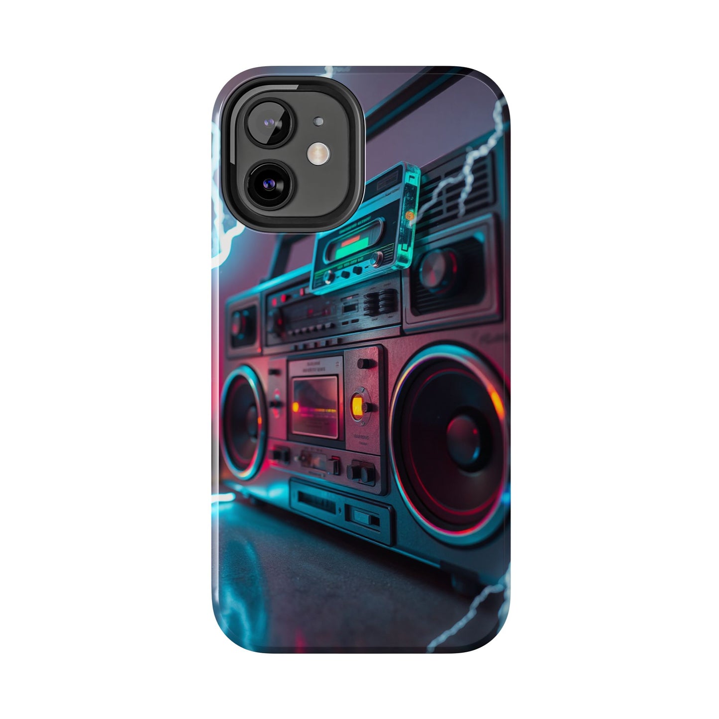 Retro Boombox Tough Phone Case – Vibrant Protection for Music Lovers