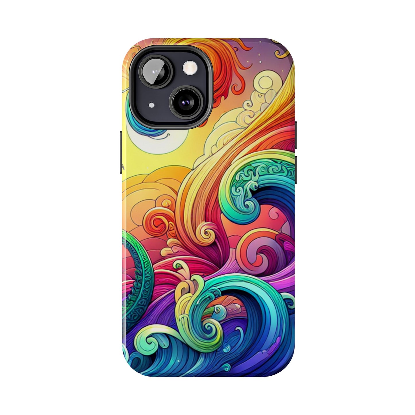 Fantasy Ocean Waves Tough Phone Case - Colorful Protective Cover - for iPhone