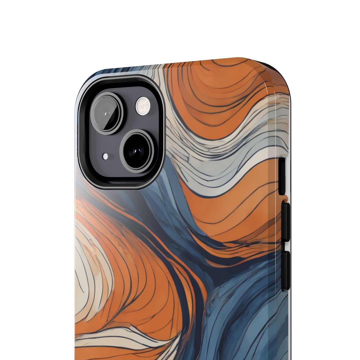 Artistic Tough Phone Case - Vibrant Abstract Waves Design - for iPhone