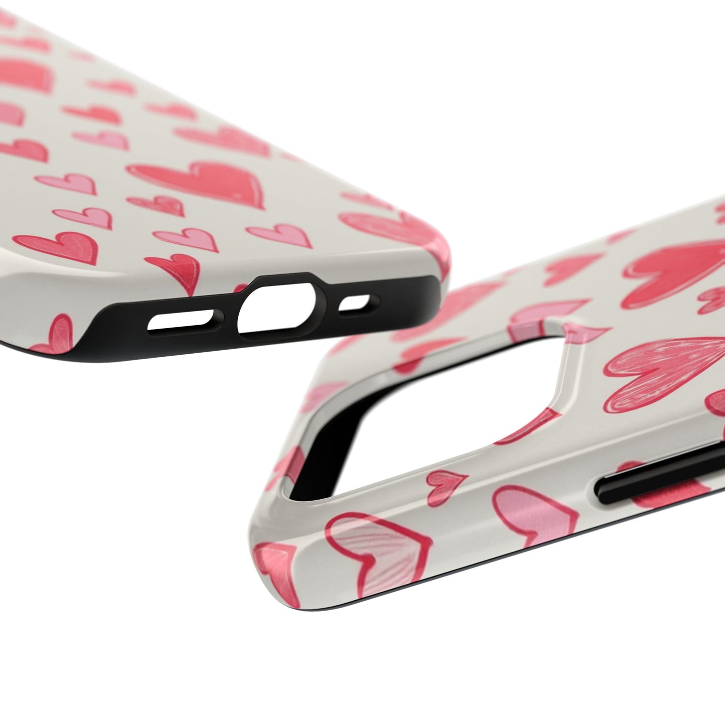 Heart Pattern Tough Phone Case - Cute and Stylish Protection