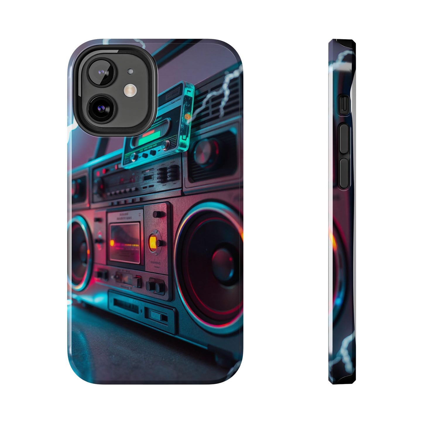 Retro Boombox Tough Phone Case – Vibrant Protection for Music Lovers