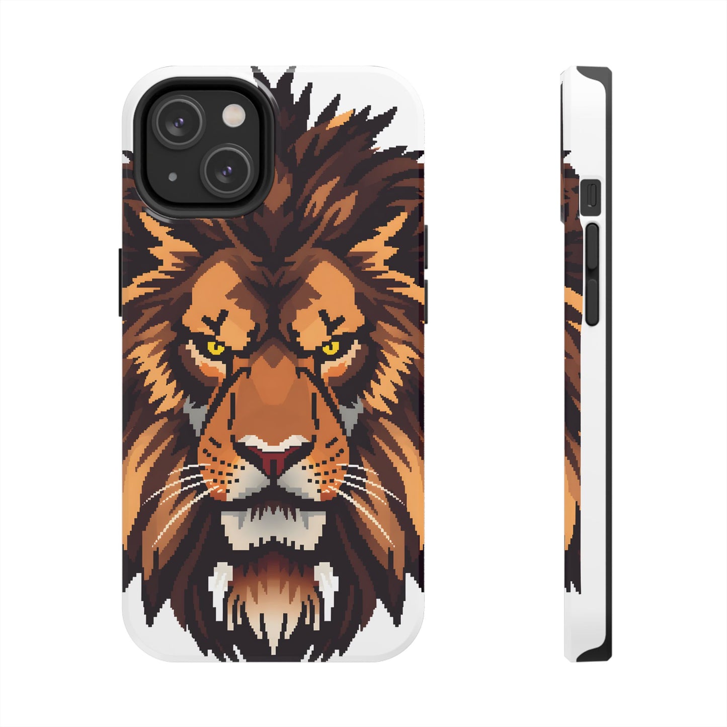 Fierce Pixelated Lion Tough Phone Case - Durable Design for Animal Lovers - for iPhone
