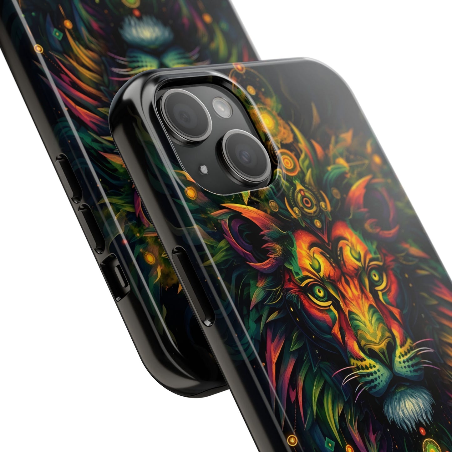 Vibrant Mystical Lion Art Tough Phone Case - Bold Protector for Animal Lovers - for iPhone
