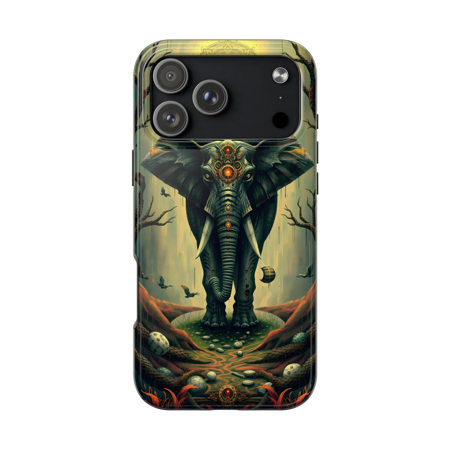 Mystical Forest Elephant Tough Phone Case | Vibrant Design for Nature Lovers - for iPhone