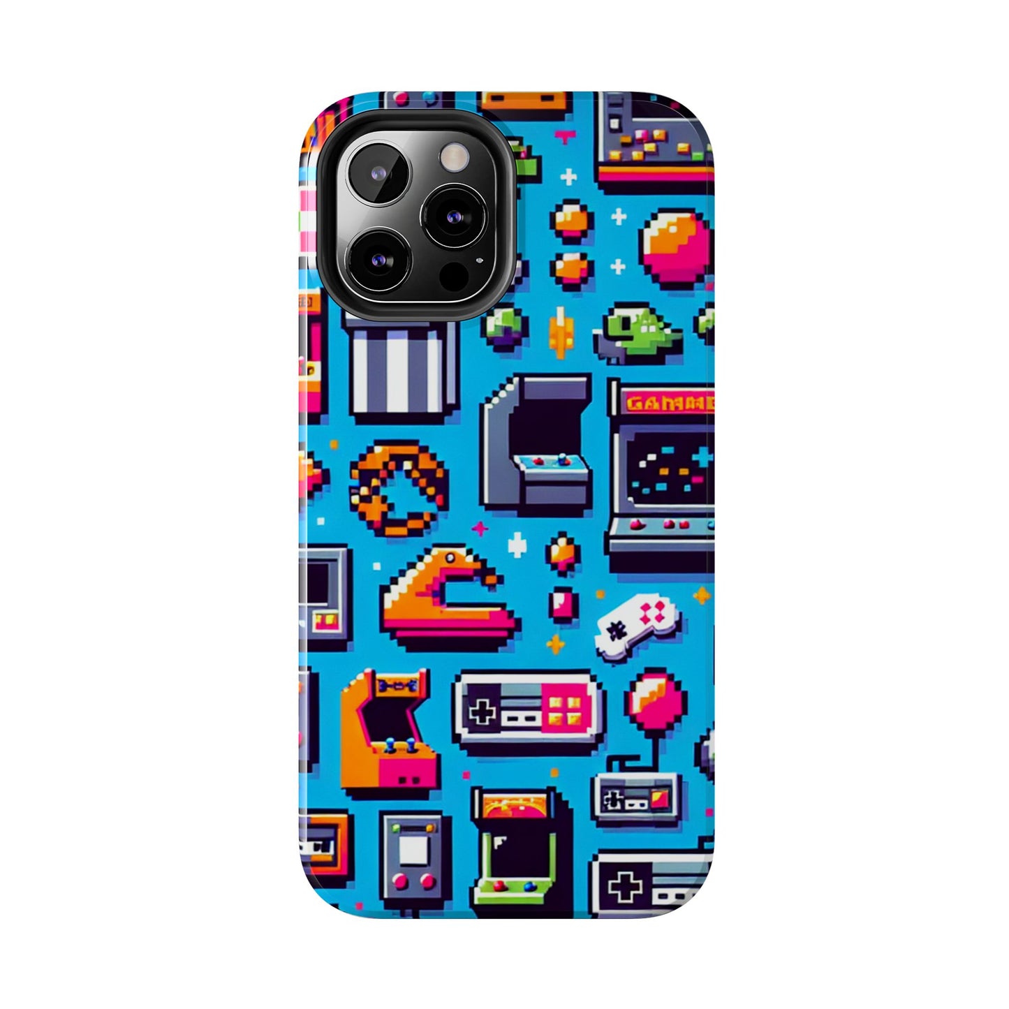 Retro Gaming Tough Phone Case - Pixel Art Design for Gamers - for iPhone