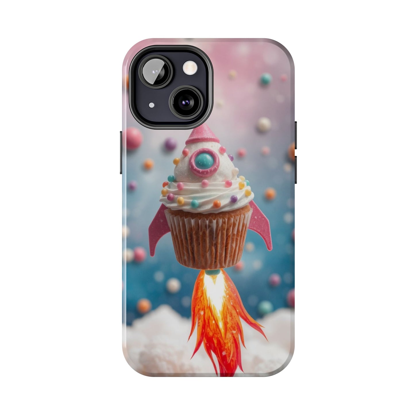 Whimsical Rocket Cupcake Phone Case - Fun Protective Case for Kids and Teens