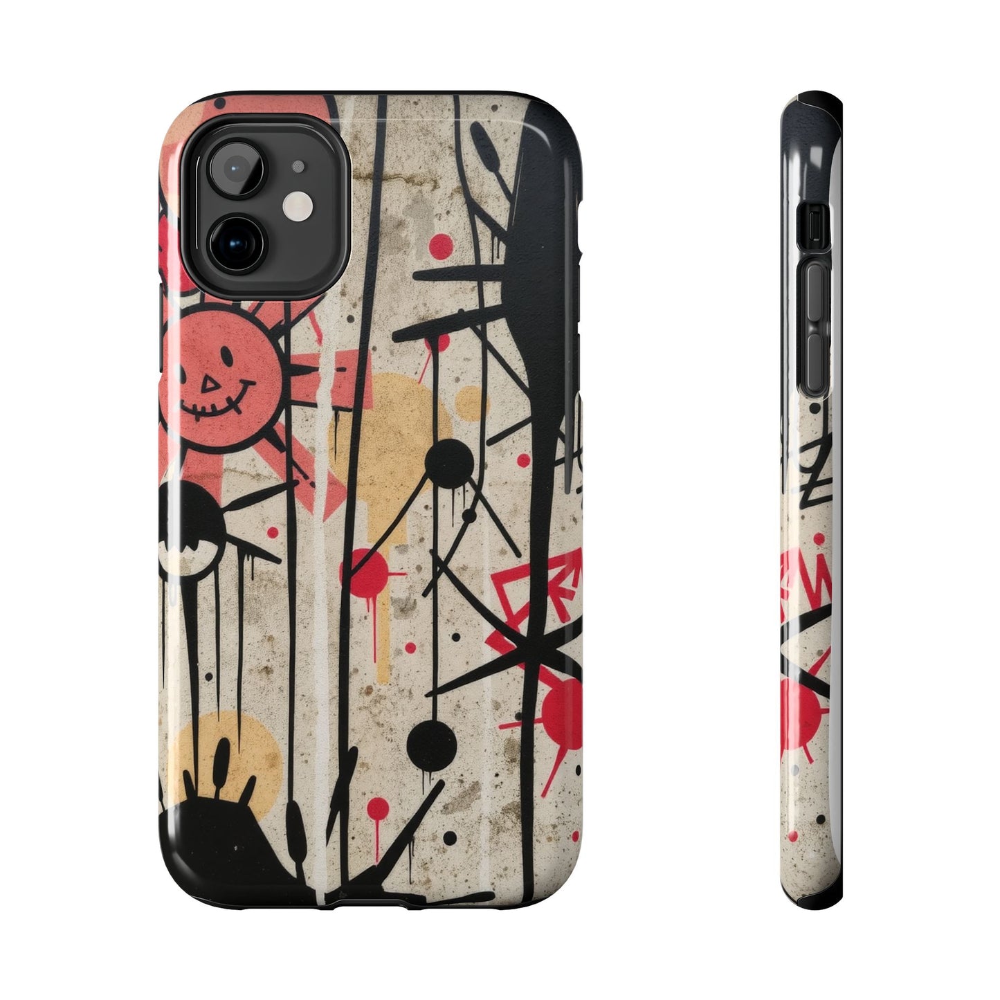 Artistic Tough Phone Case - Abstract Fun Grafitti Design for Protective Style - for iPhone