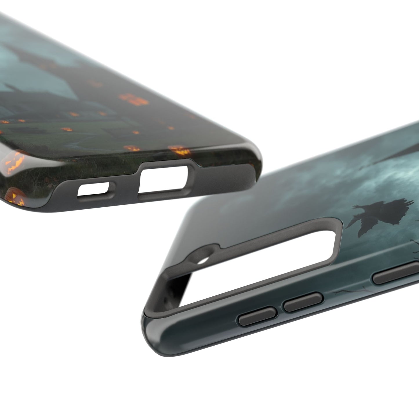 Halloween-Themed Tough Phone Case with Spooky House Design