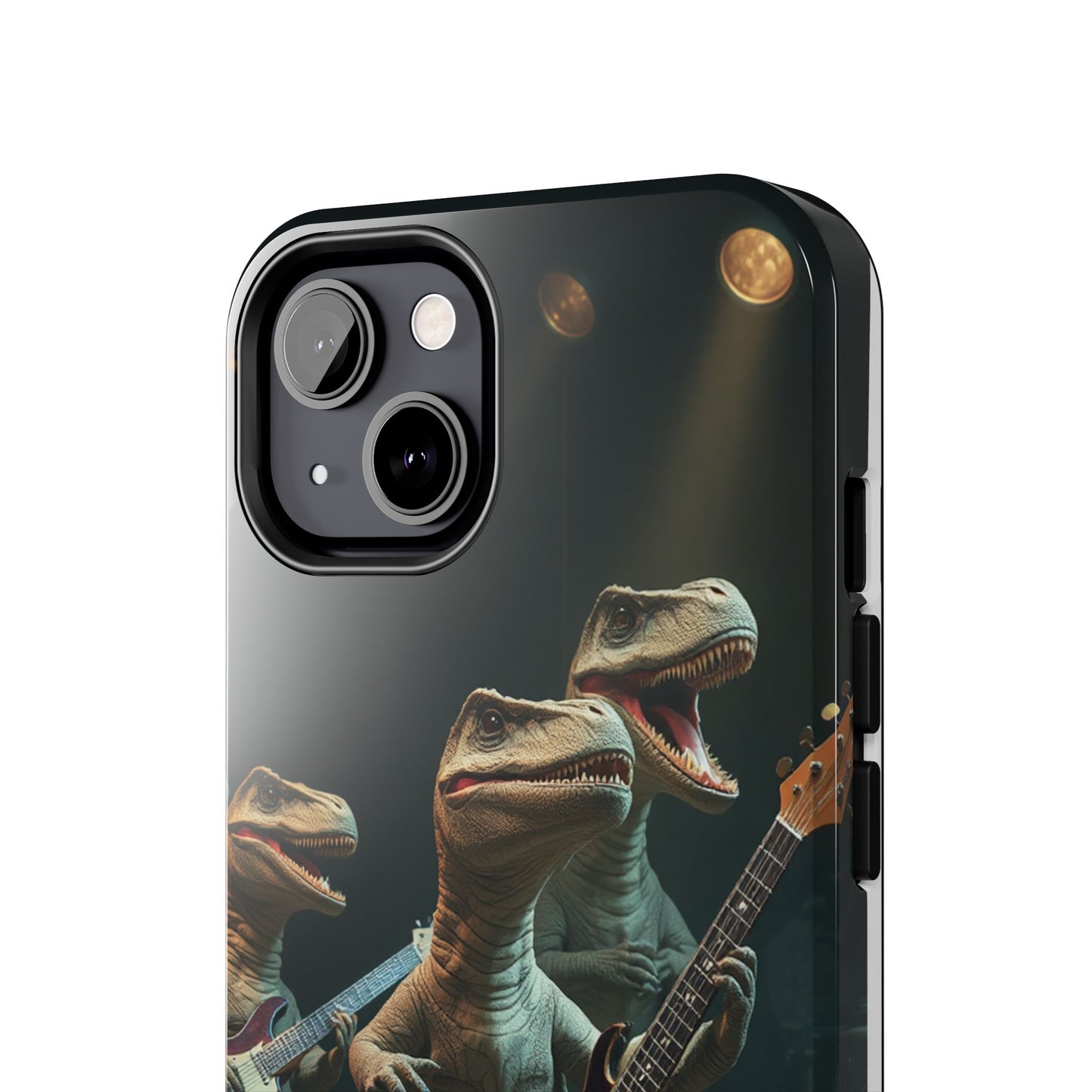 Rockin' Dinosaur Tough Phone Cases - Perfect for Music Lovers and Kids!