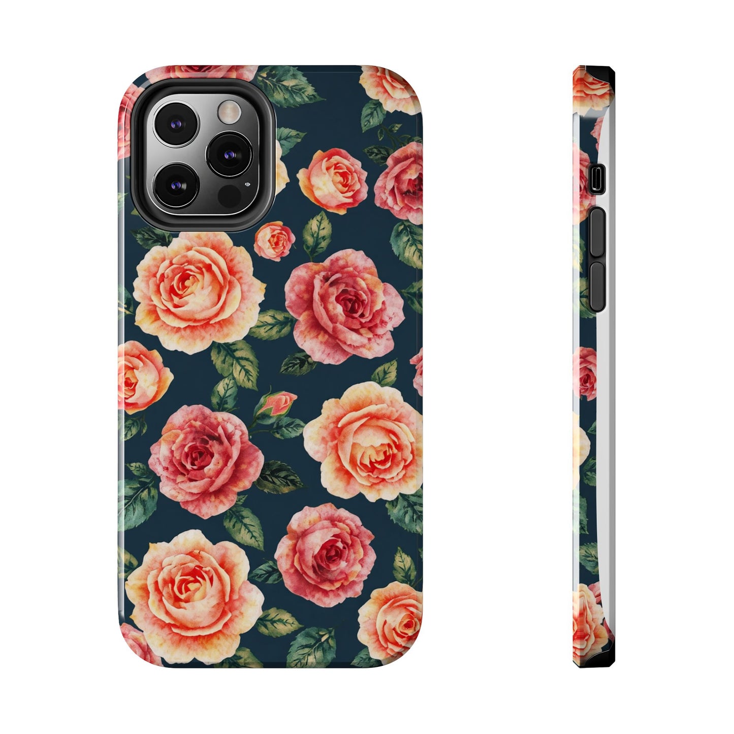 Floral Tough Phone Cases - Durable & Stylish New Age Rose Design - for iPhone