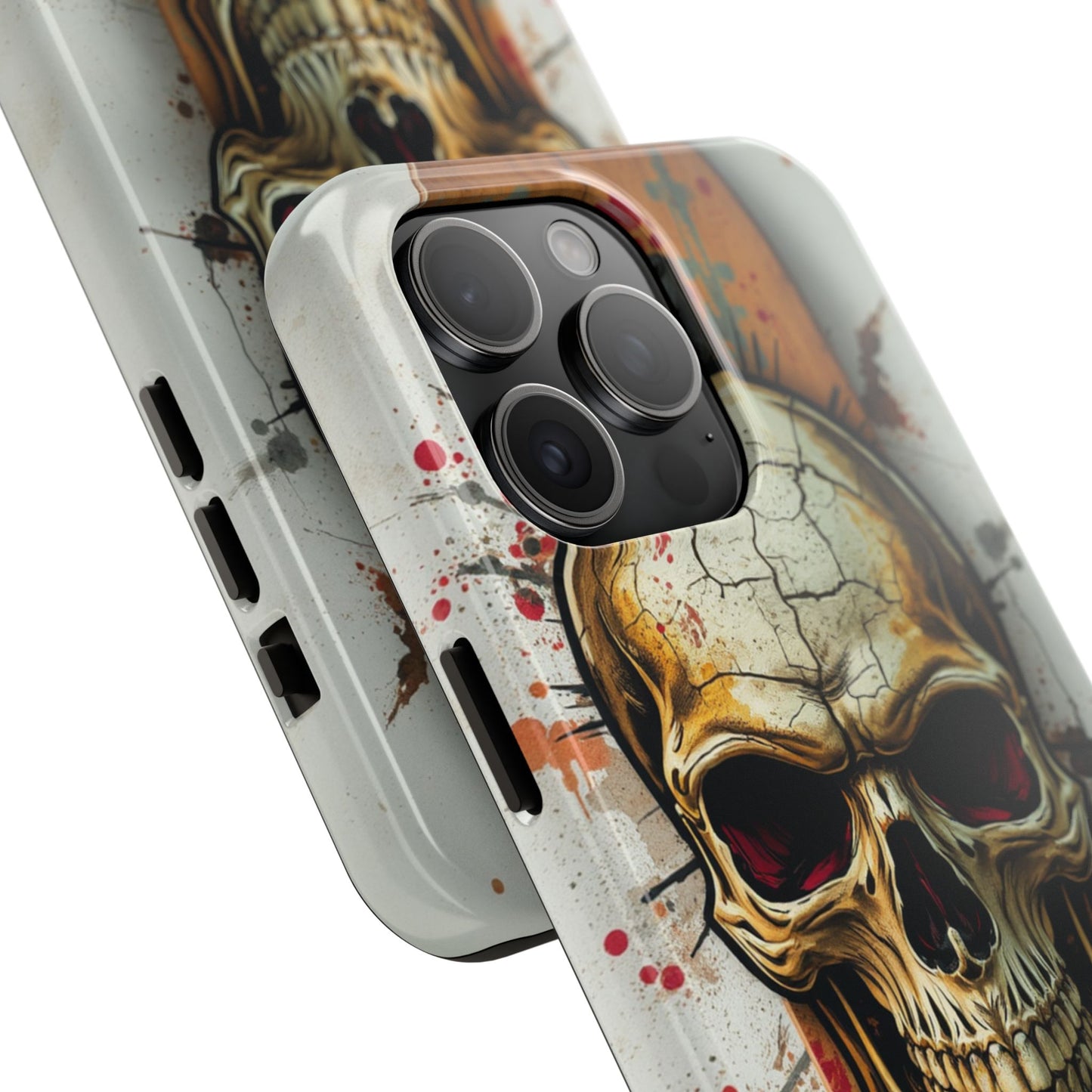 Edgy Skull Tough Phone Case - Durable Protection for Skateboard Enthusiasts