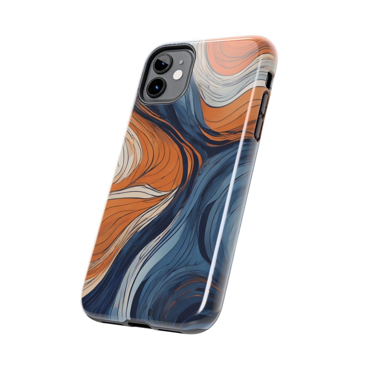 Artistic Tough Phone Case - Vibrant Abstract  Waves Design - for iPhone