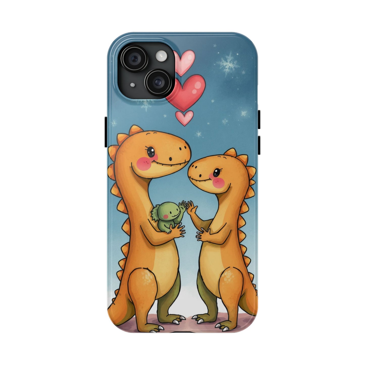 Dino Love Tough Phone Case - Cute & Durable Design for Kids & Parents