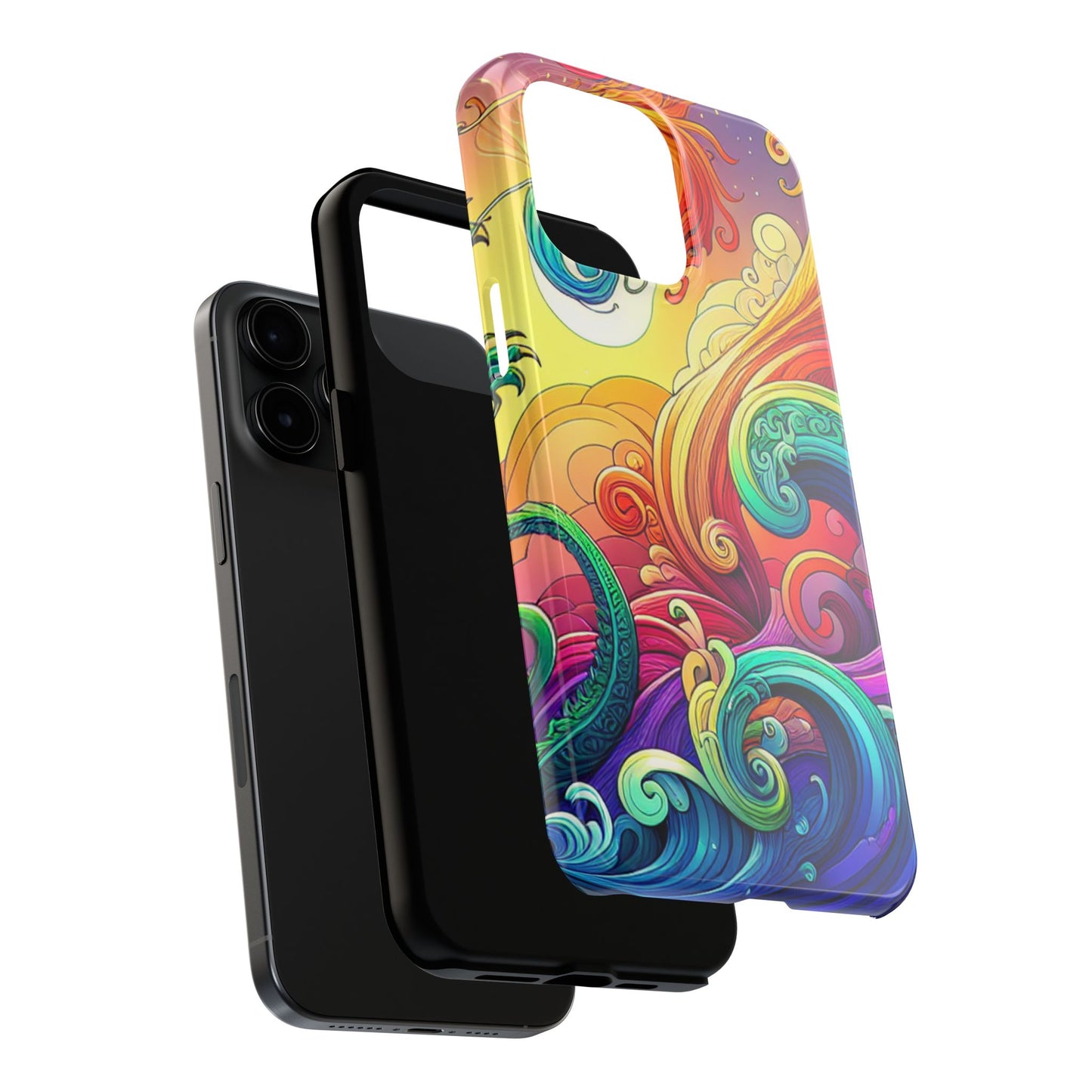 Fantasy Ocean Waves Tough Phone Case - Colorful Protective Cover - for iPhone