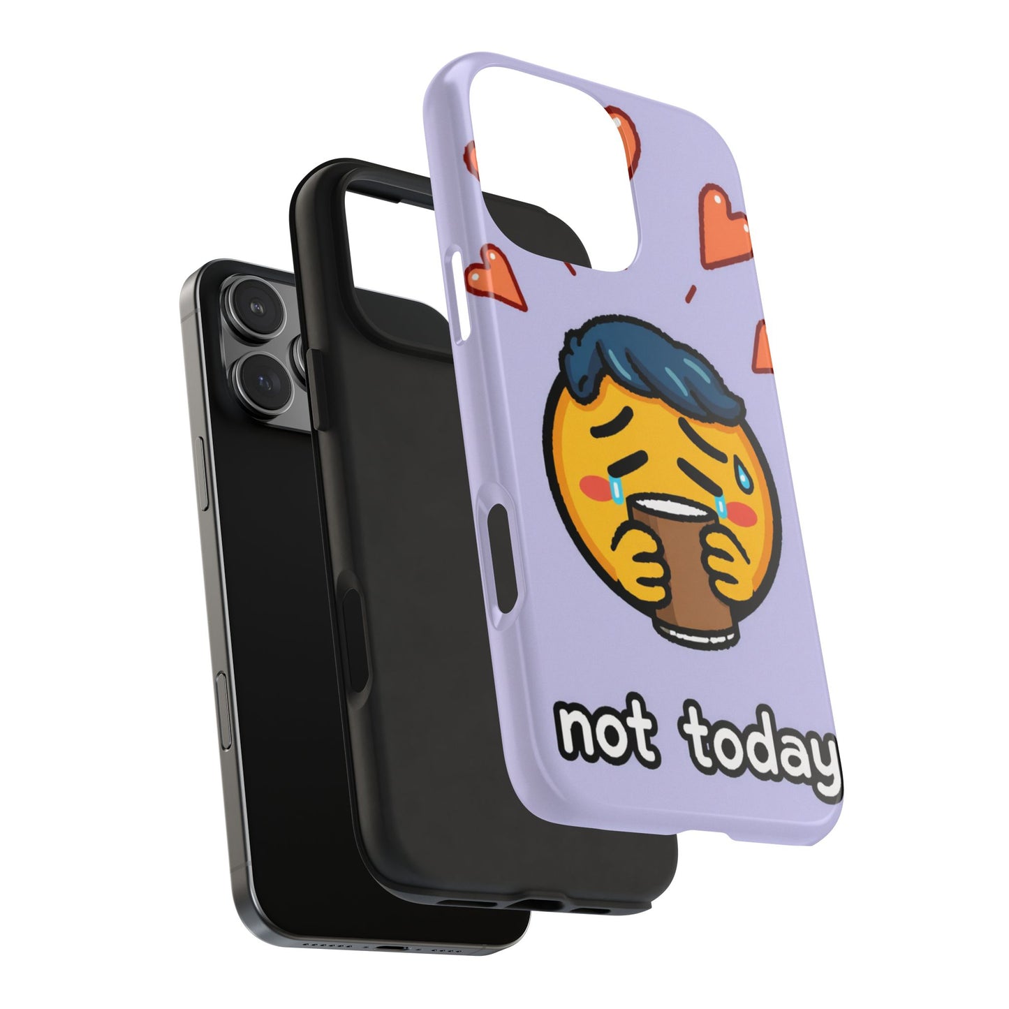 Cute Tough Phone Case - 'Not Today' Emoji Design