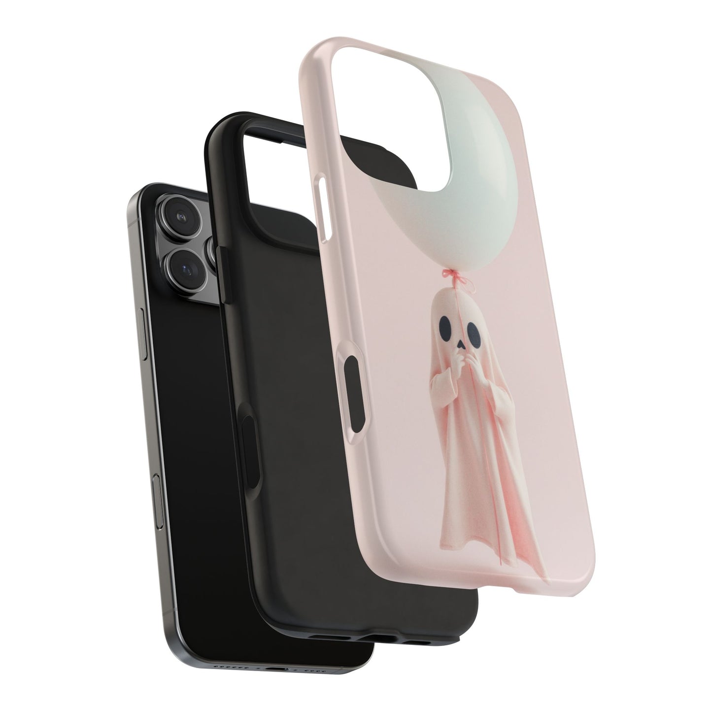 Cute Ghost Phone Case with Balloon - Tough Protection for Spooky Vibes