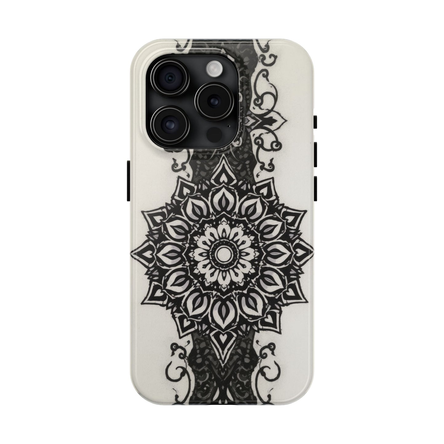 Stylish Tough Phone Cases with Dark Mandala Design - Durable and Unique Protection - for iPhone