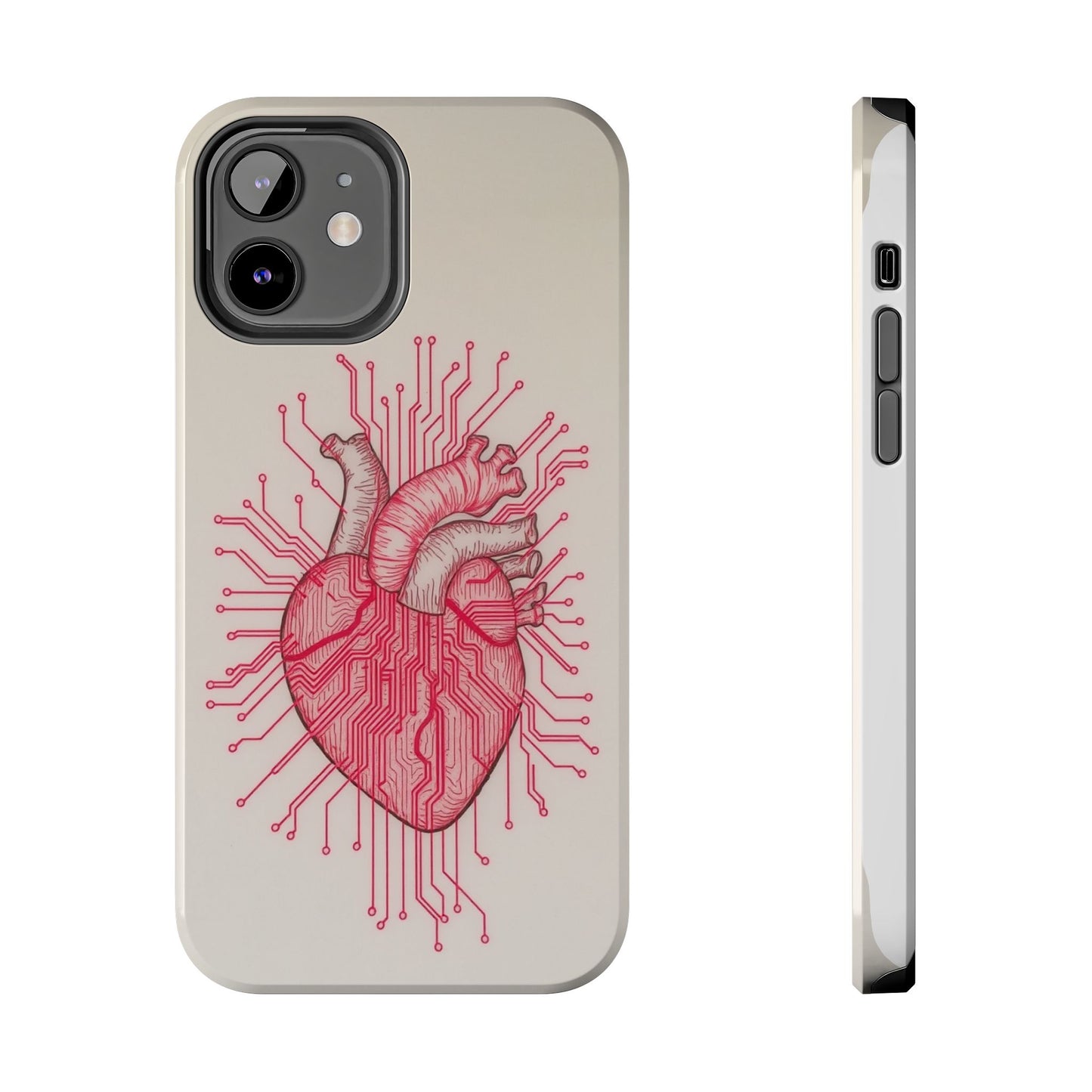 Heart Circuit Tough Phone Case – Unique Tech-Inspired Design for Tech Lovers
