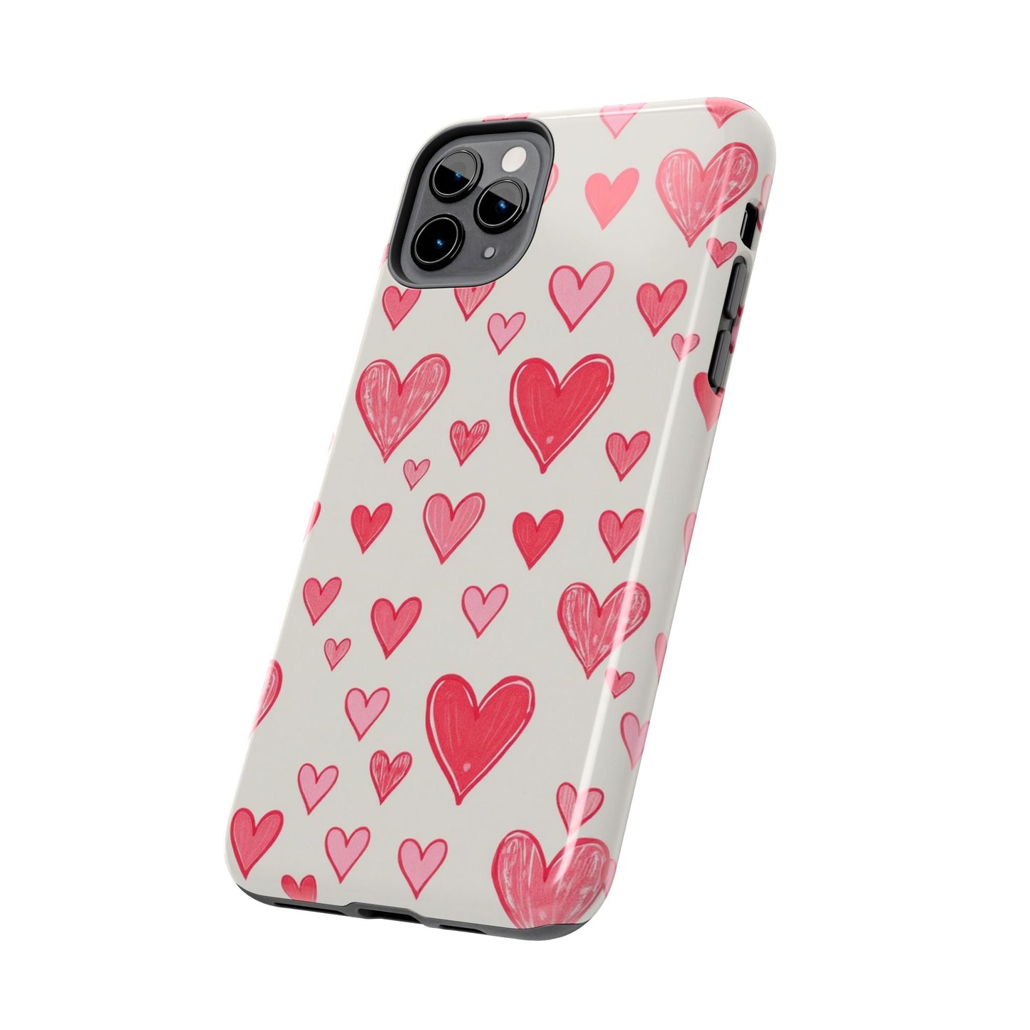 Heart Pattern Tough Phone Case - Cute and Stylish Protection