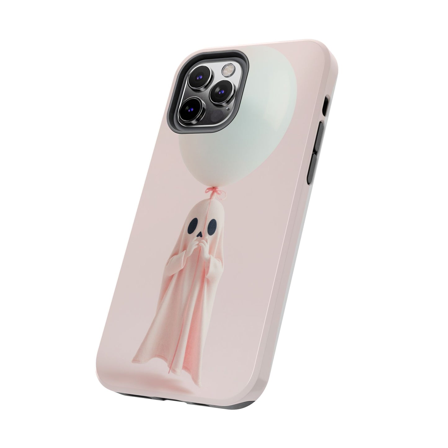 Cute Ghost Phone Case with Balloon - Tough Protection for Spooky Vibes