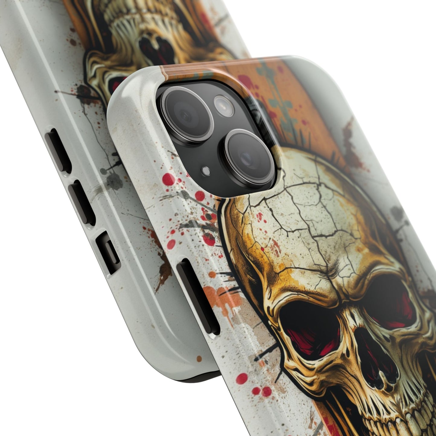 Edgy Skull Tough Phone Case - Durable Protection for Skateboard Enthusiasts