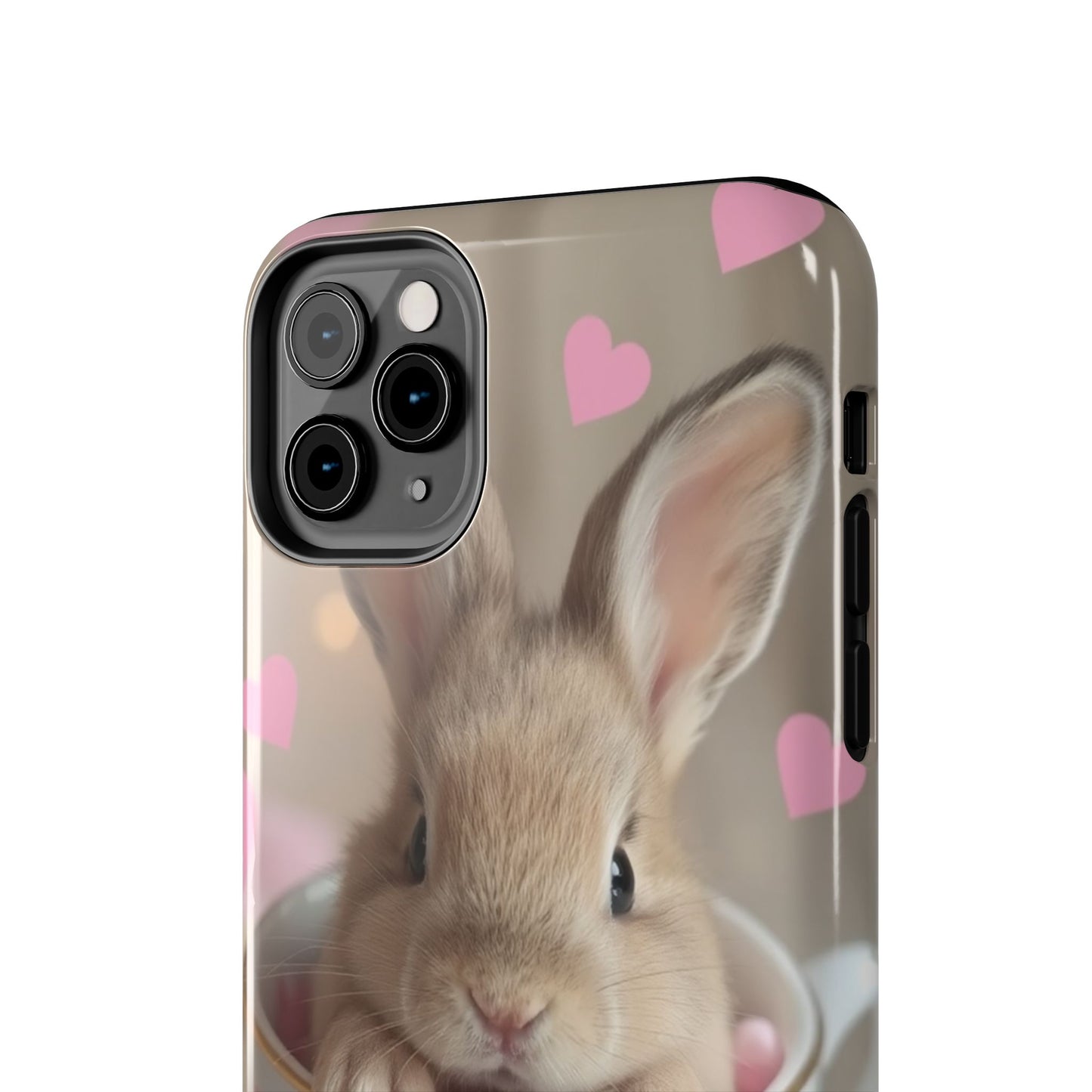 Adorable Bunny Phone Case with Heart Design - Cute Gift for Animal Lovers