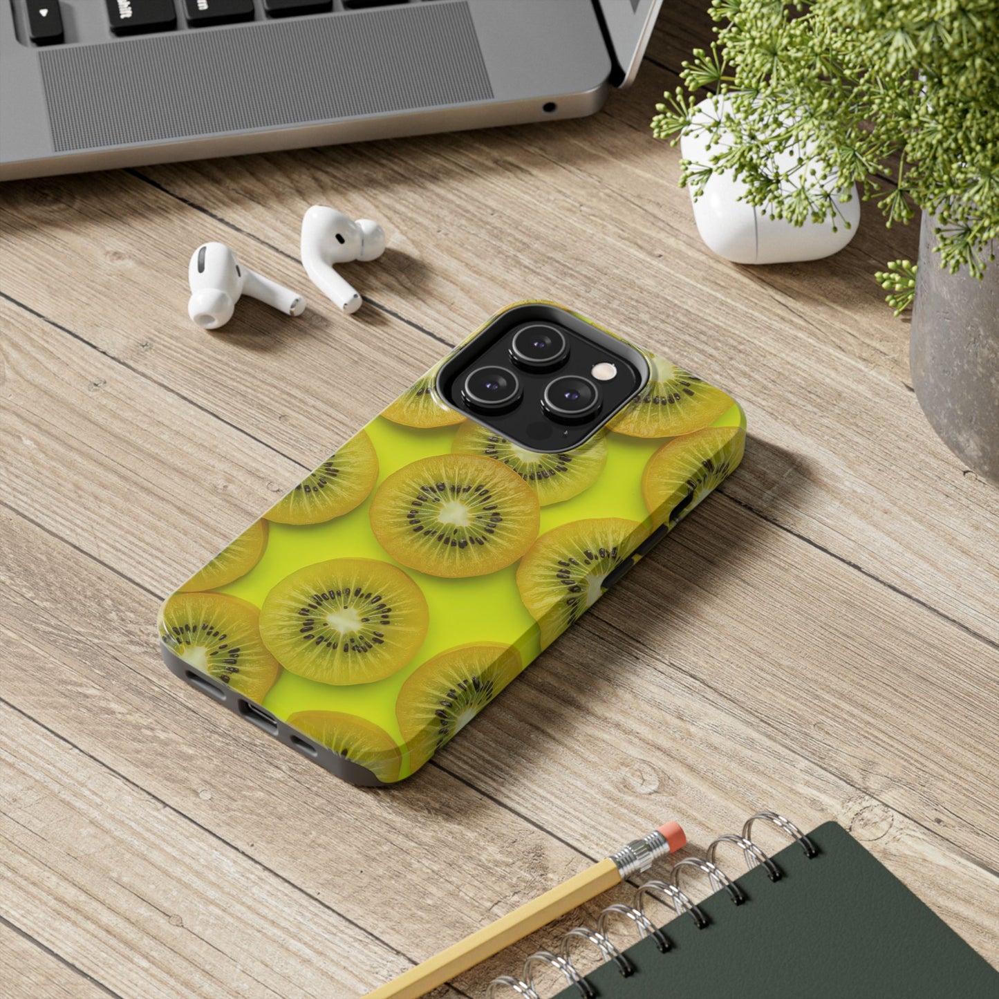 Vibrant Kiwi Tough Phone Case - Bright Yellow Design for Fruit Lovers