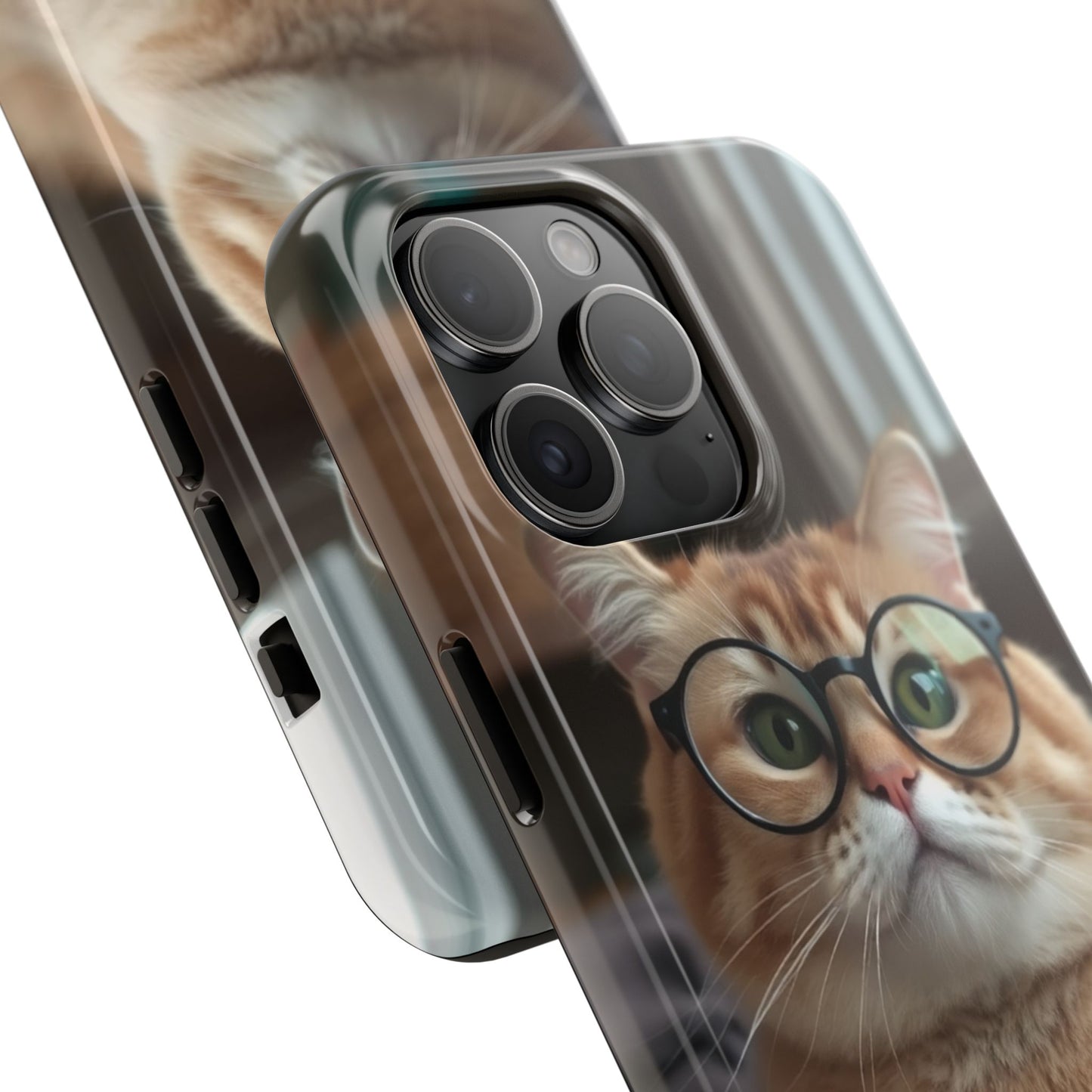 Cute Cat Glasses Tough Phone Case - Fun & Stylish Protection for Cat Lovers