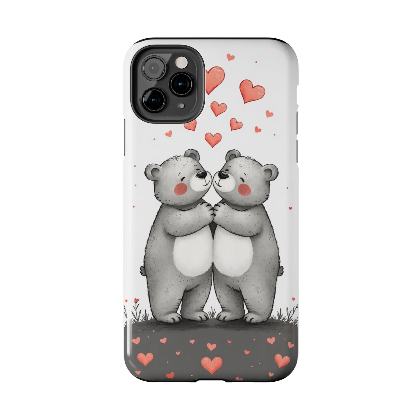 Cute Bear Love Tough Phone Case - Perfect for Valentine's Day & Couples