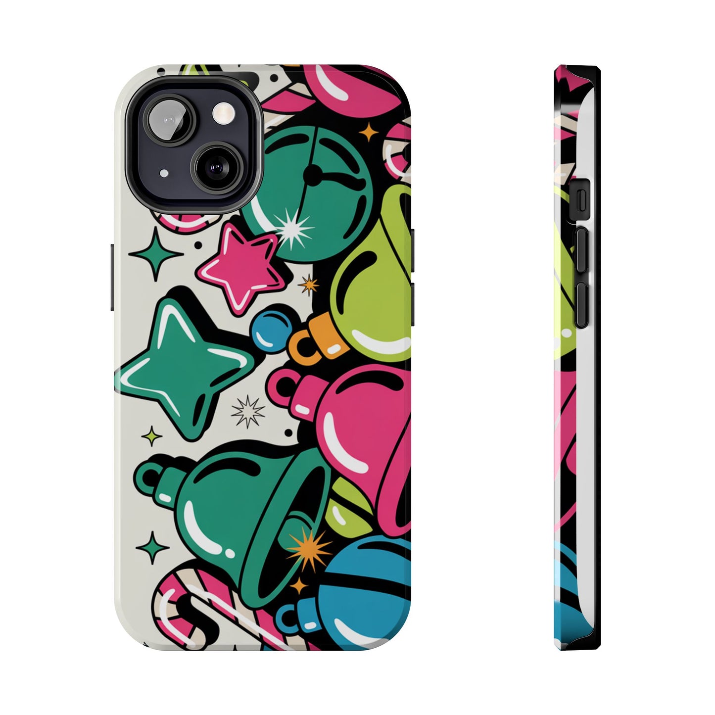 Retro 90's Colorful Bell Pattern Tough Phone Case for iPhones