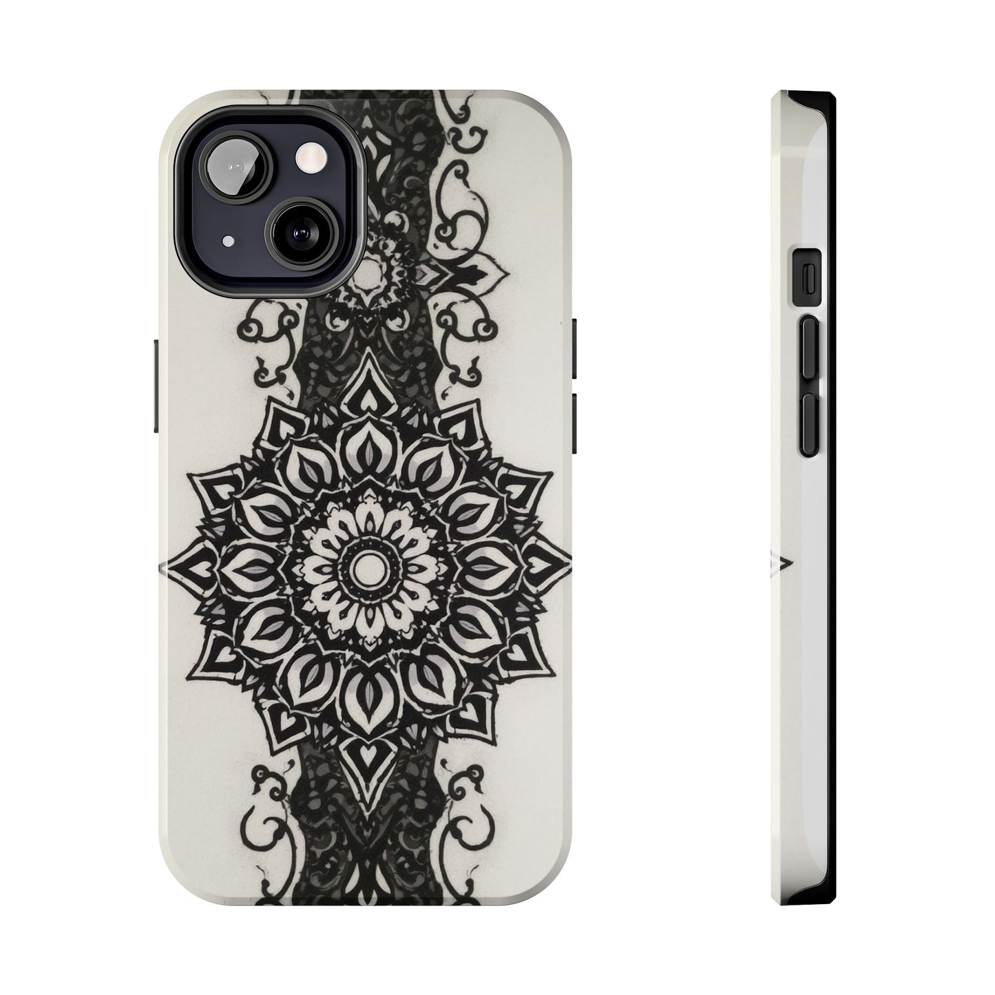 Stylish Tough Phone Cases with Dark Mandala Design - Durable and Unique Protection - for iPhone