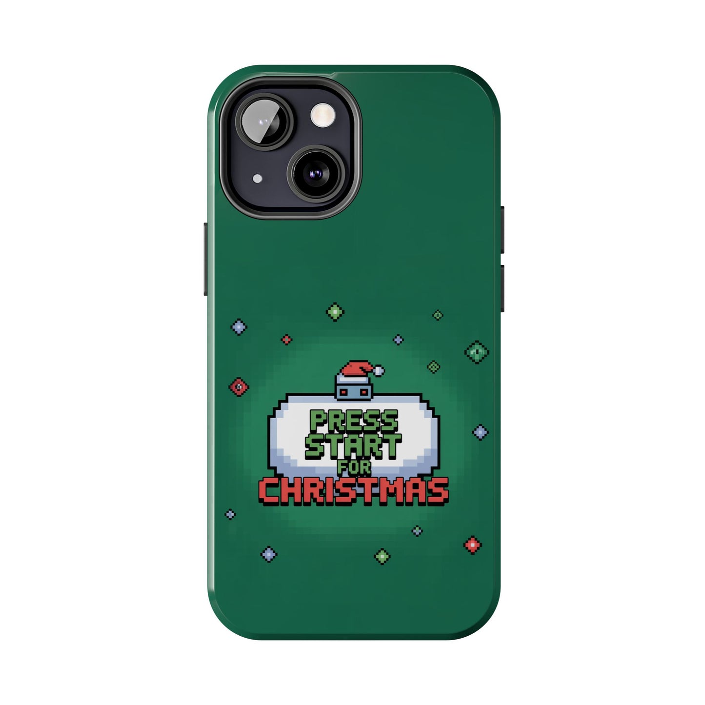 Christmas Pixel Gaming Phone Case - Press Start for Christmas Design