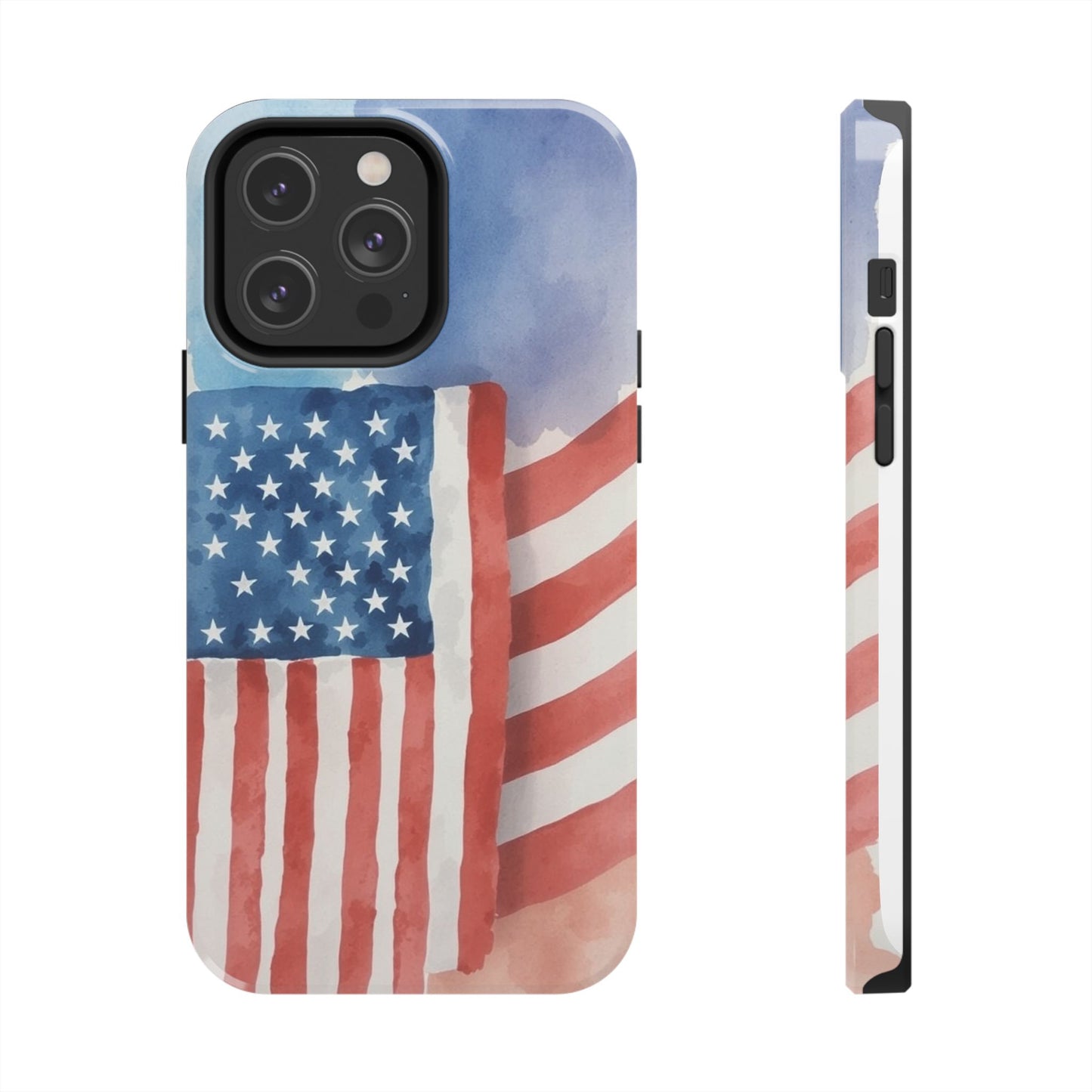 Abstract Watercolor American Flag Design - Tough Phone Case - for iPhone
