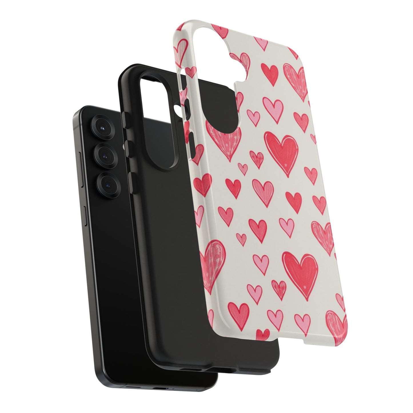 Heart Pattern Tough Phone Case - Cute and Stylish Protection