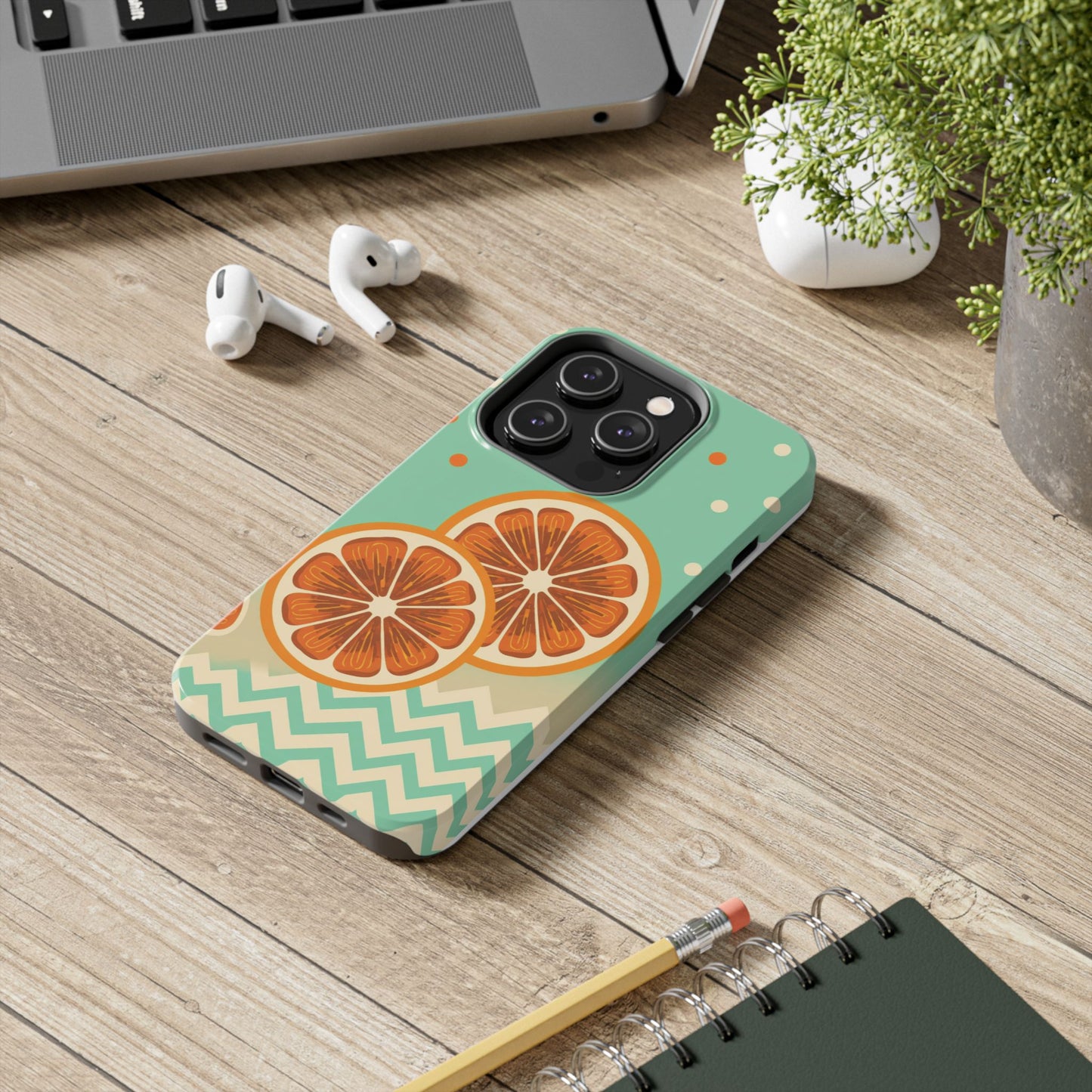Citrus Vibe Tough Phone Case - Fun Orange Slice Design