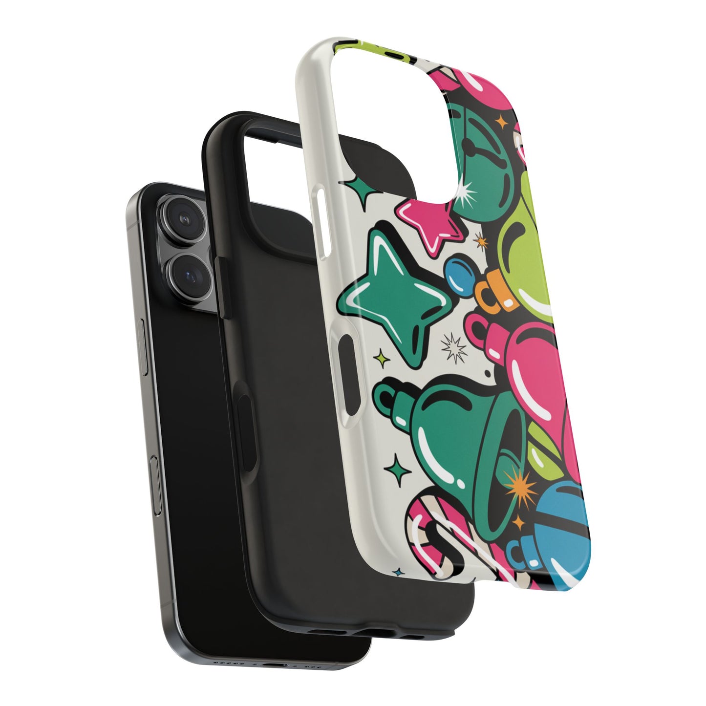 Retro 90's Colorful Bell Pattern Tough Phone Case for iPhones