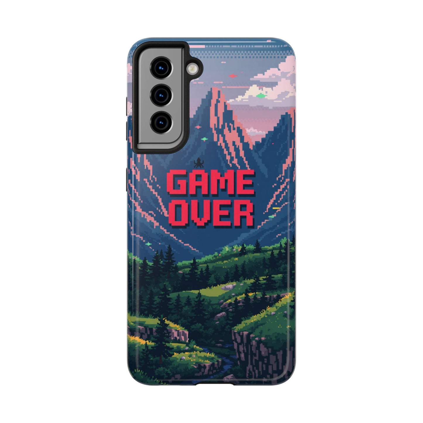 Pixel Art Tough Phone Case - 'Game Over' Design for Gamers