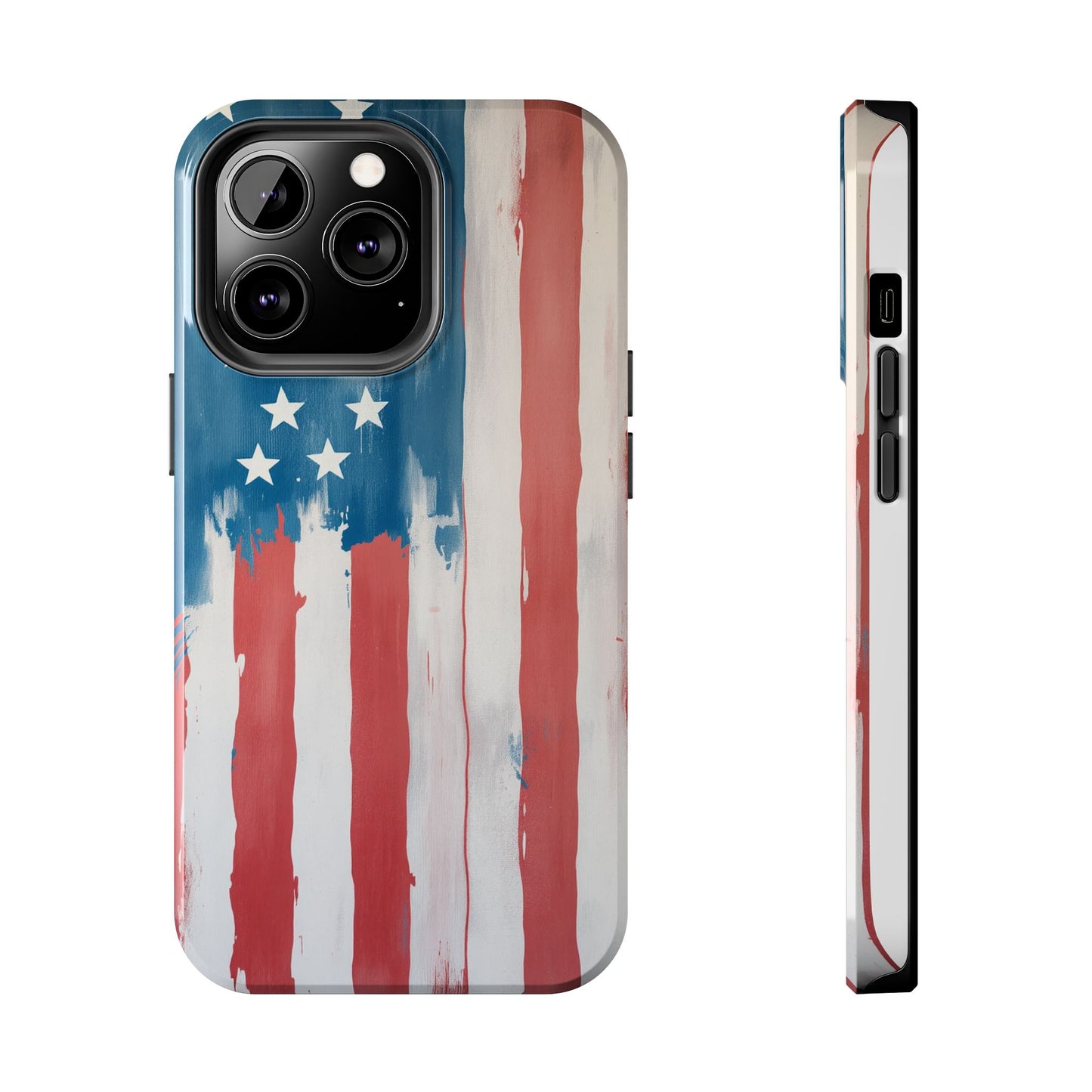Patriotic Tough Phone Cases - Abstract USA Flag Design for Durable Protection - for iPhone