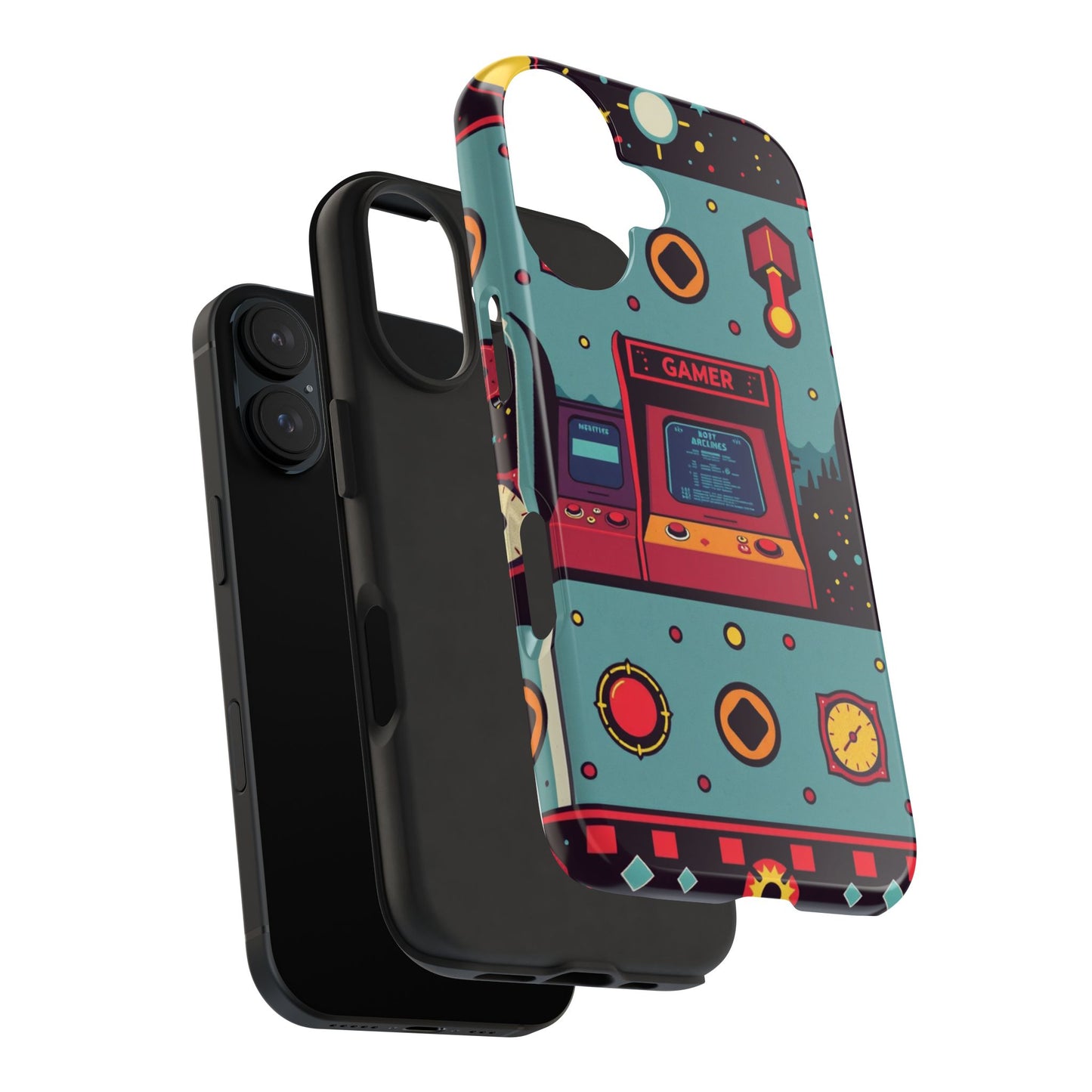 Retro Gamer Tough Phone Case - Vibrant Arcade Design for Gaming Enthusiasts - for iPhone