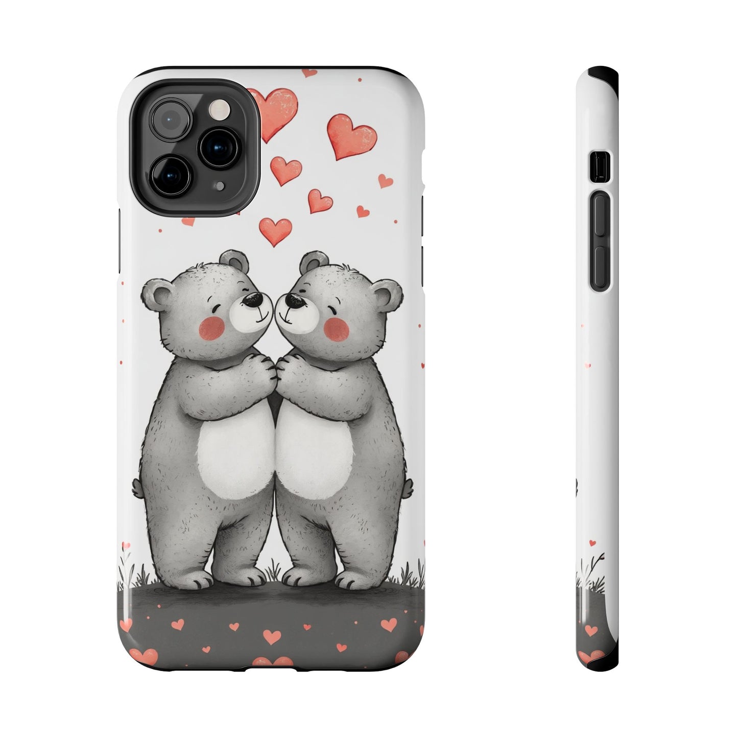 Cute Bear Love Tough Phone Case - Perfect for Valentine's Day & Couples