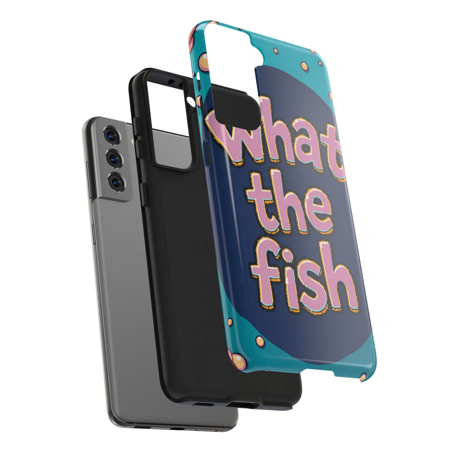 Playful Tough Phone Case - "What the Fish" Design