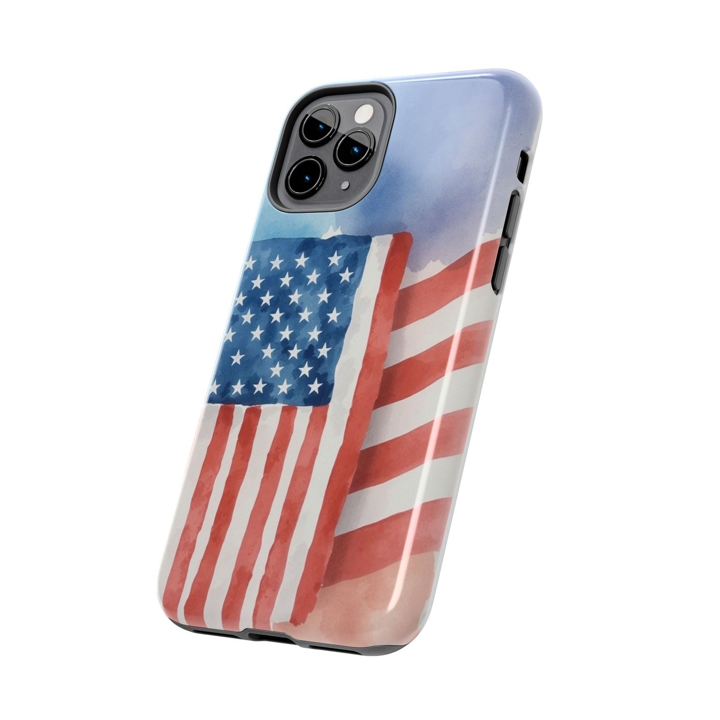 Abstract Watercolor American Flag Design - Tough Phone Case - for iPhone